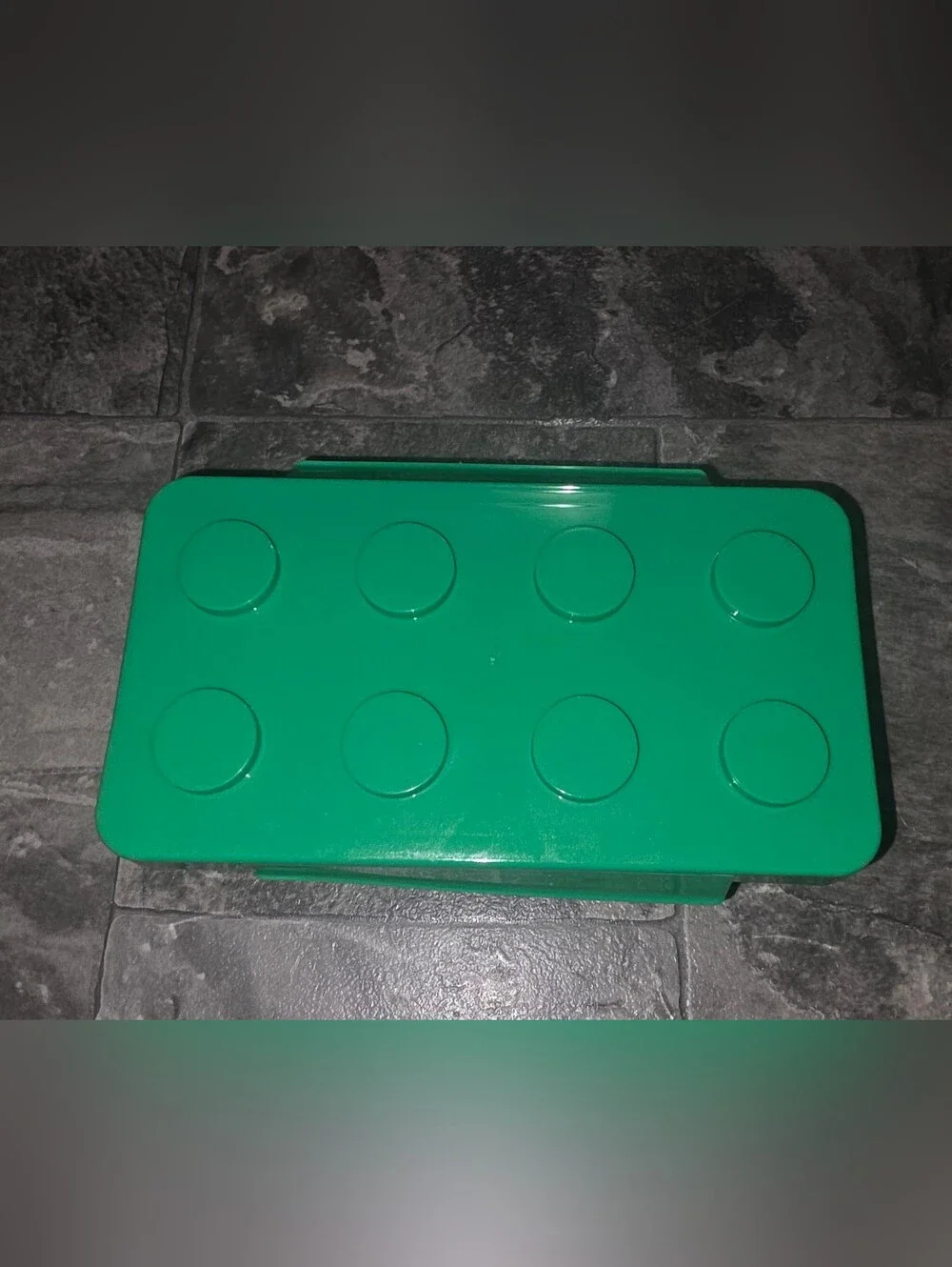 Clear Storage Box with Green Lego Stackable Insert - Home Organization BNIB